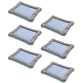 Kuber Industries Rectangular Dog & Cat Bed|Yarn Dyed Oxford Cloth|Nylon and Polyester With Cotton Filling|Self-Cooling Bed For Dog & Cat|Small Light-weight & Durable Dog Bed|ZQCJ005B-L|Blue(Pack Of 6)